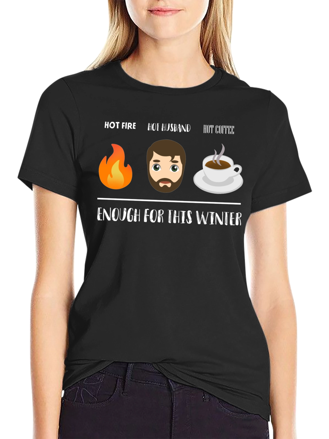 Hot Fire Husband Coffee Funny Winter T-Shirt