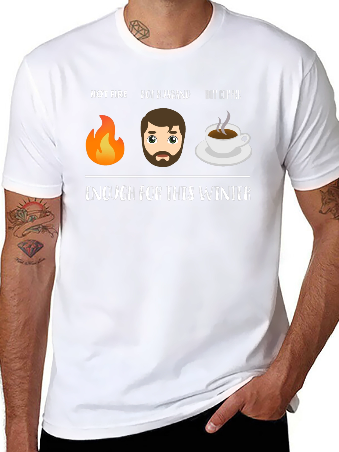 Hot Fire Husband Coffee Funny Winter T-Shirt