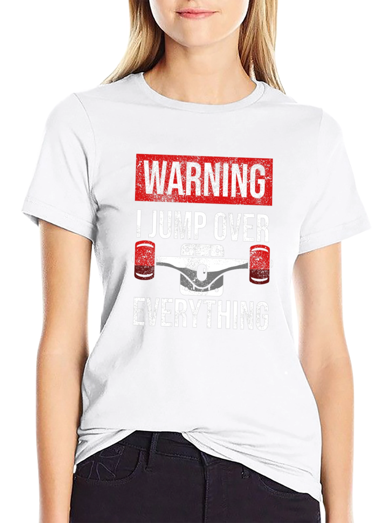 Warning Skateboard Jump Over Everything T-Shirt