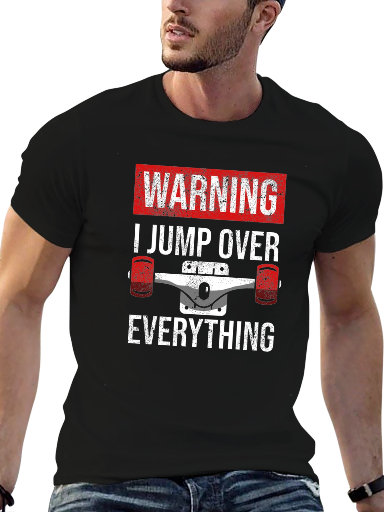 Warning Skateboard Jump Over Everything T-Shirt