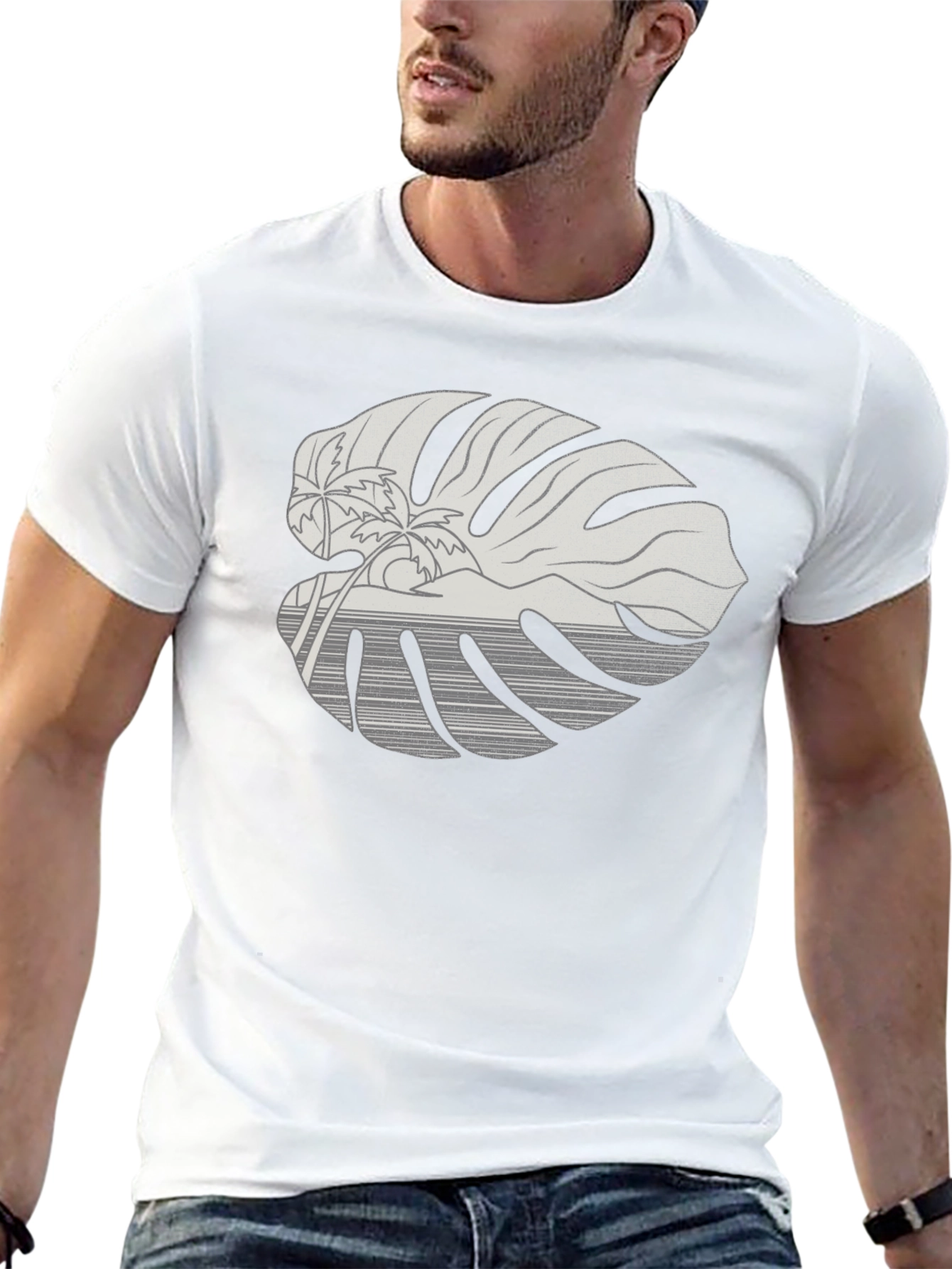 Tropical Monstera Leaf Graphic Tee