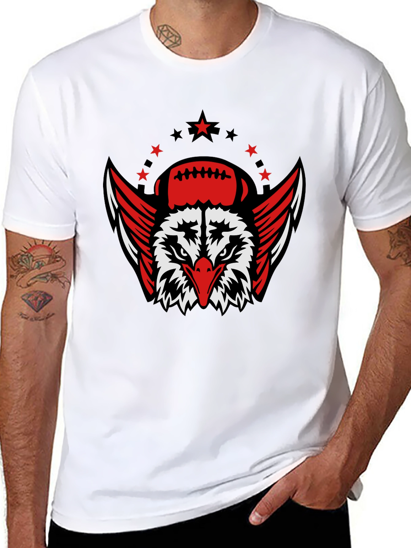 Eagle Football Graphic T-Shirt - Black