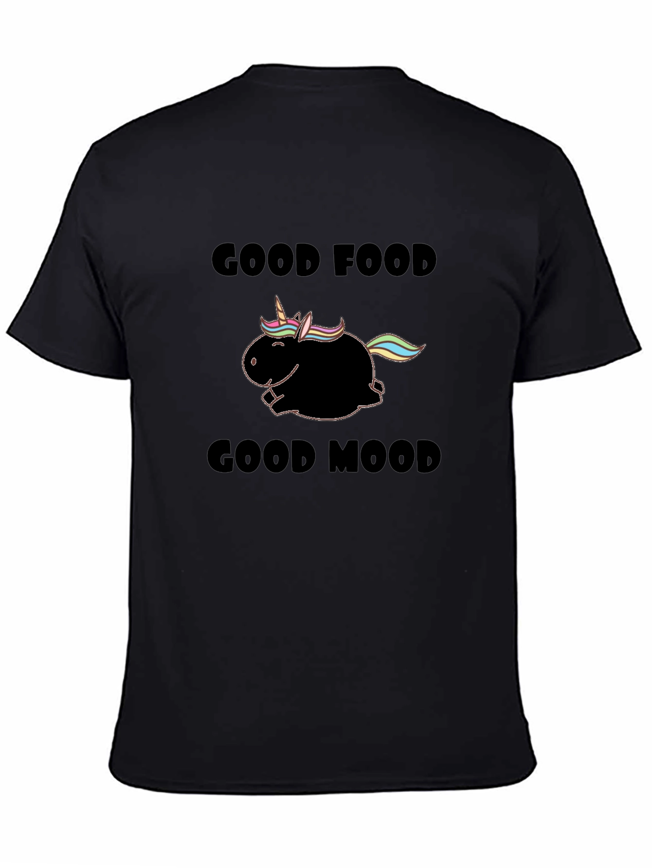 Good Food Good Mood Unisex Black T-Shirt