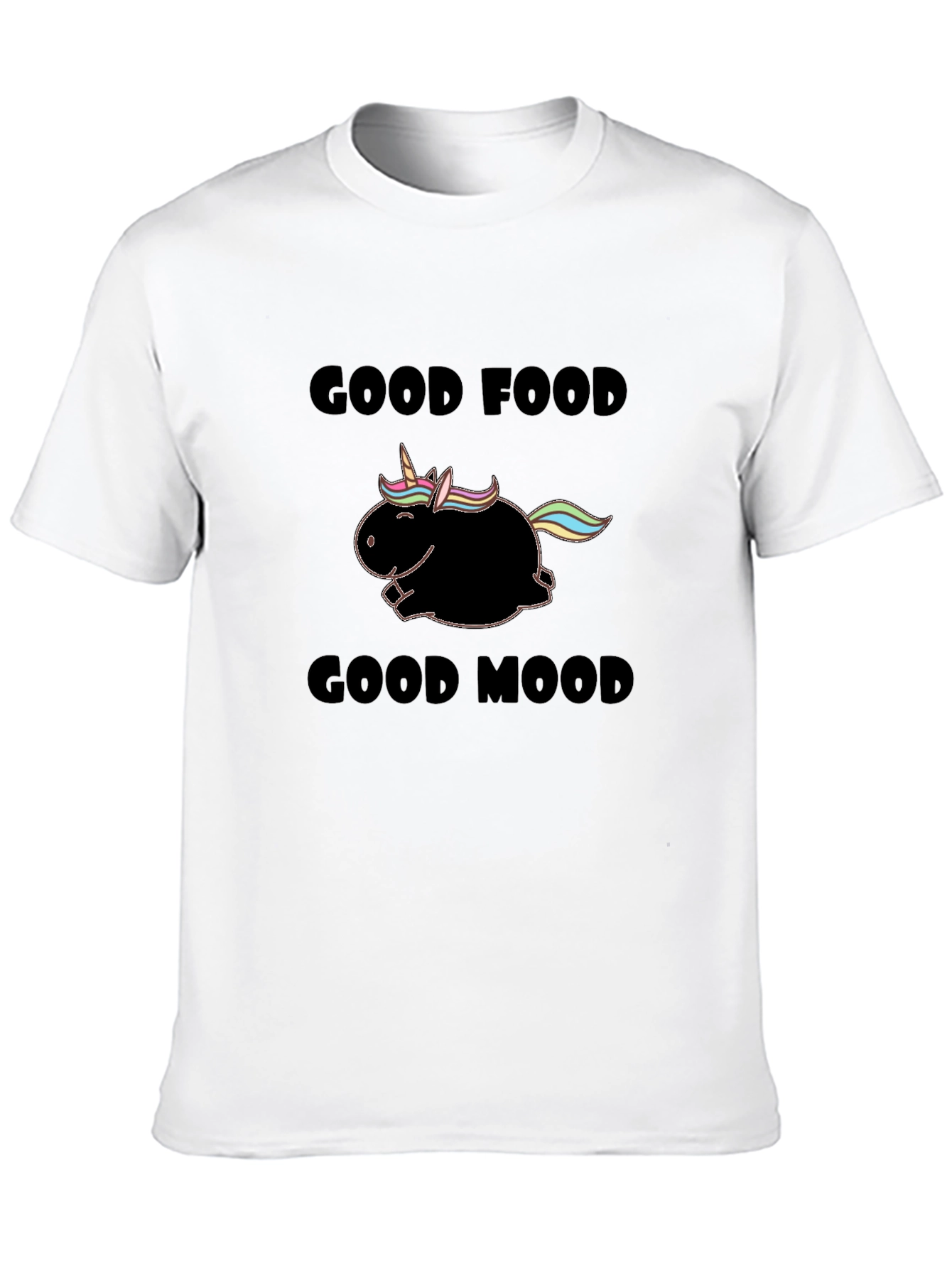 Good Food Good Mood Unisex Black T-Shirt
