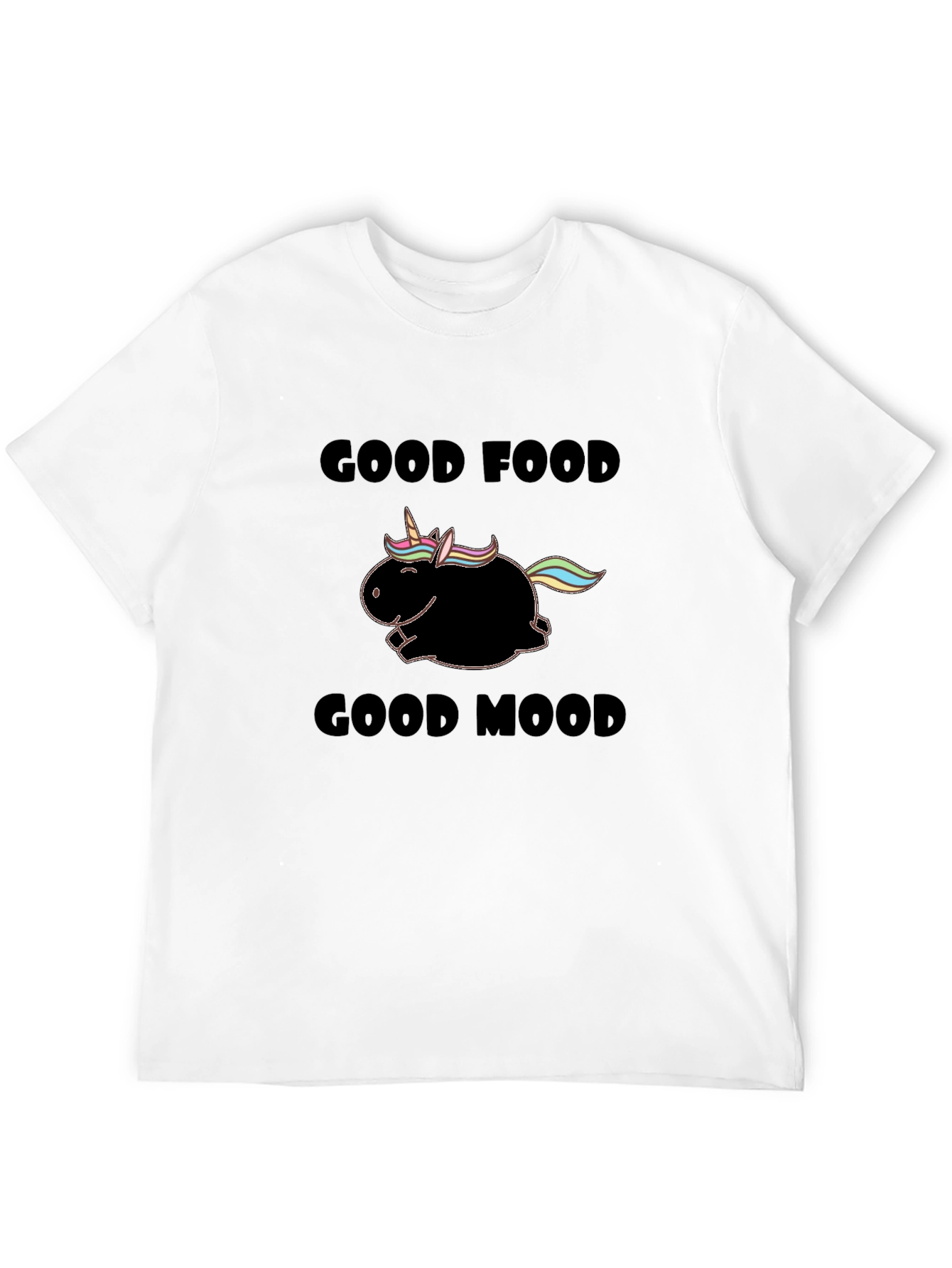 Good Food Good Mood Unisex Black T-Shirt