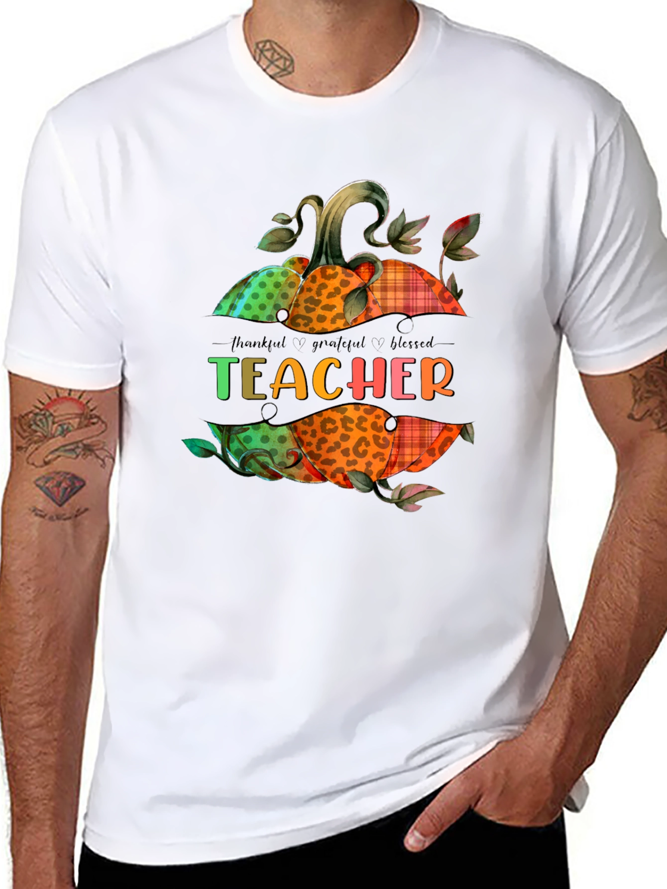 Teacher Fall Pumpkins Graphic T-Shirt