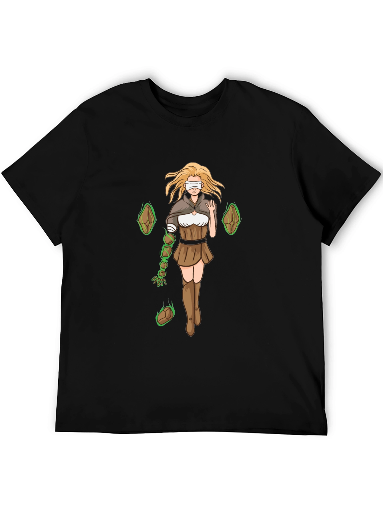 Anime-Style Blind Mage Graphic Tee
