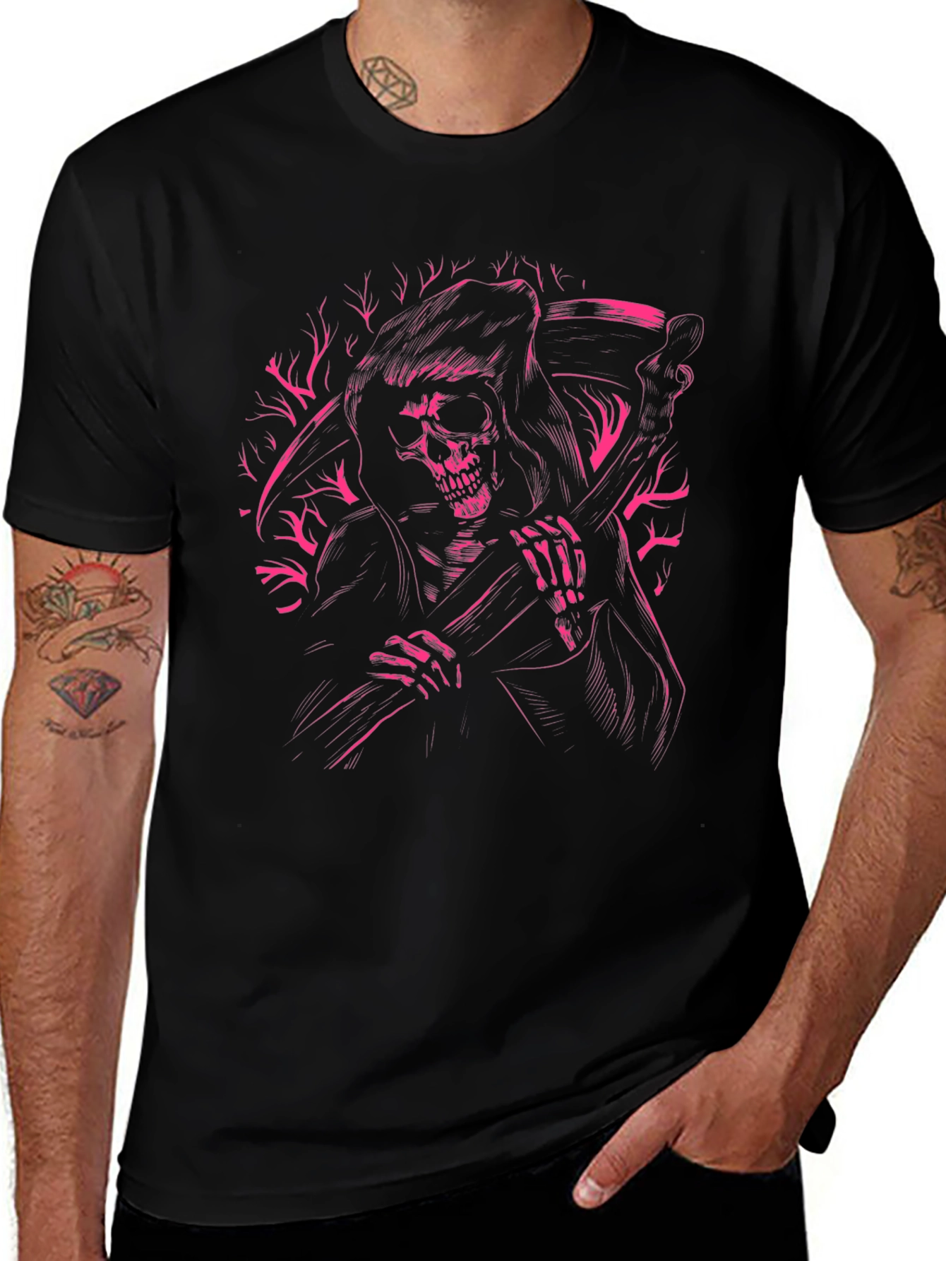 Grim Reaper Graphic Tee - Mens Black T-Shirt