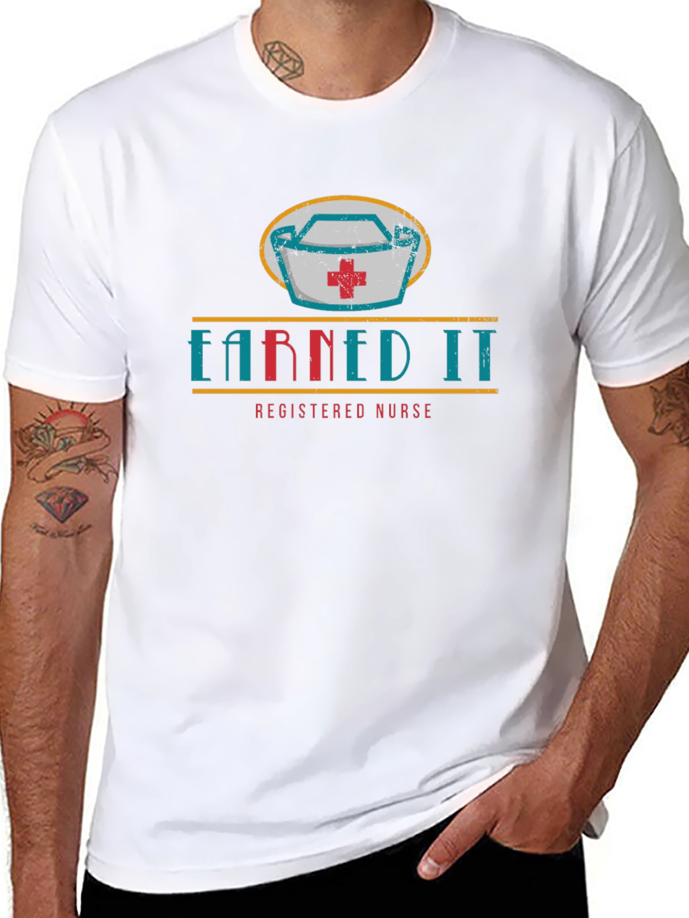 Earned It Nurse T-Shirt - Registered Nurse Design