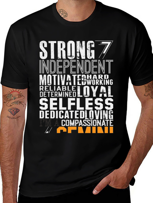 Gemini Zodiac Sign T-Shirt - Strong Independent and Loyal Tee