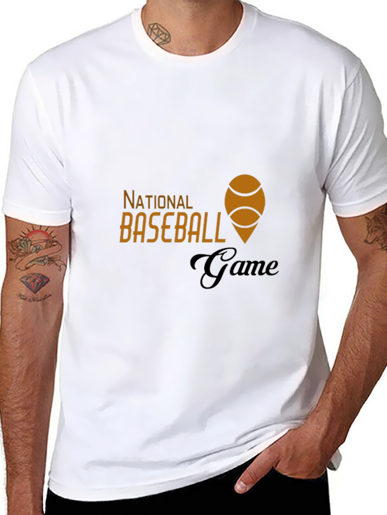 National Baseball Game Black Tee