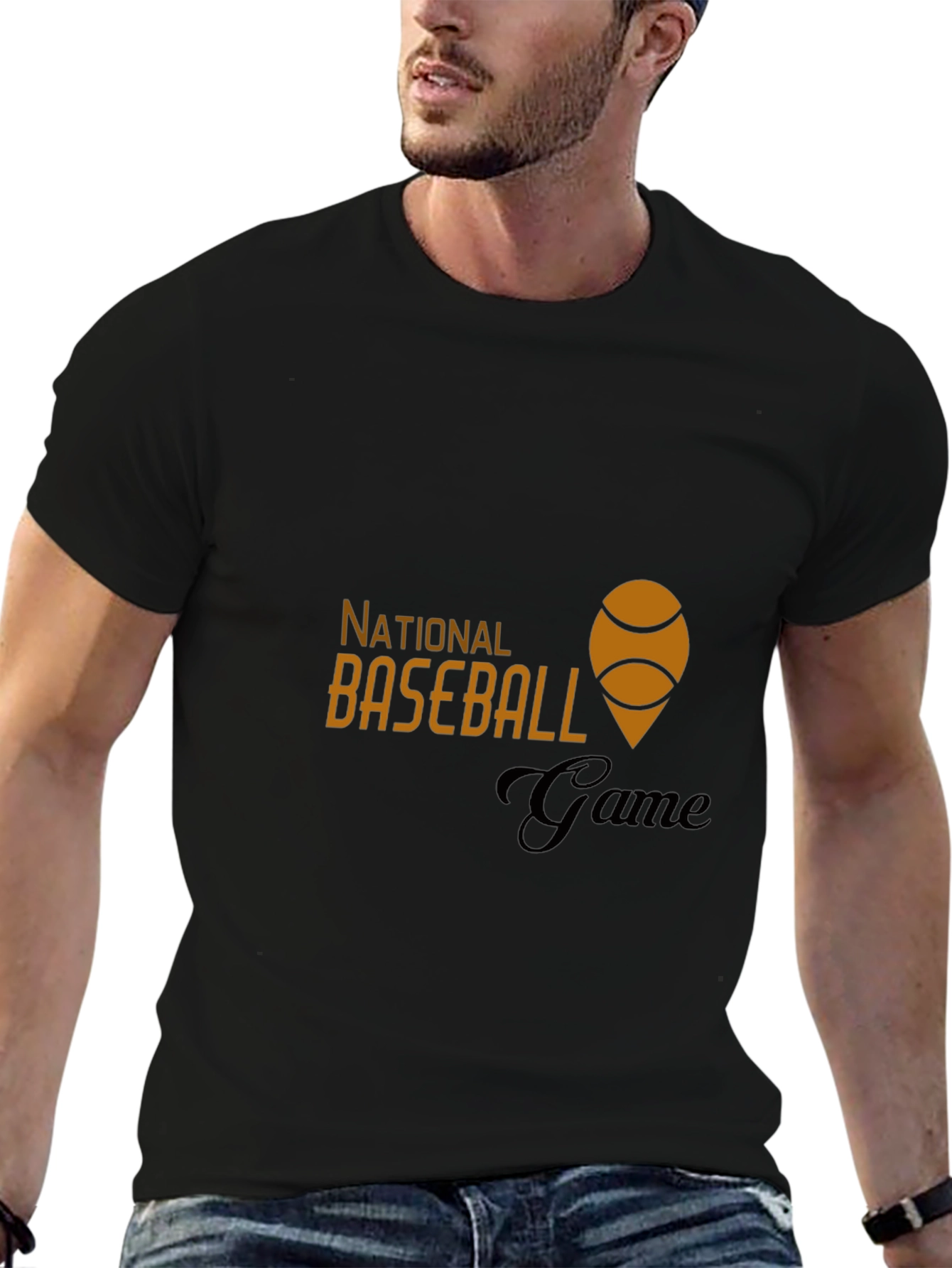 National Baseball Game Black Tee
