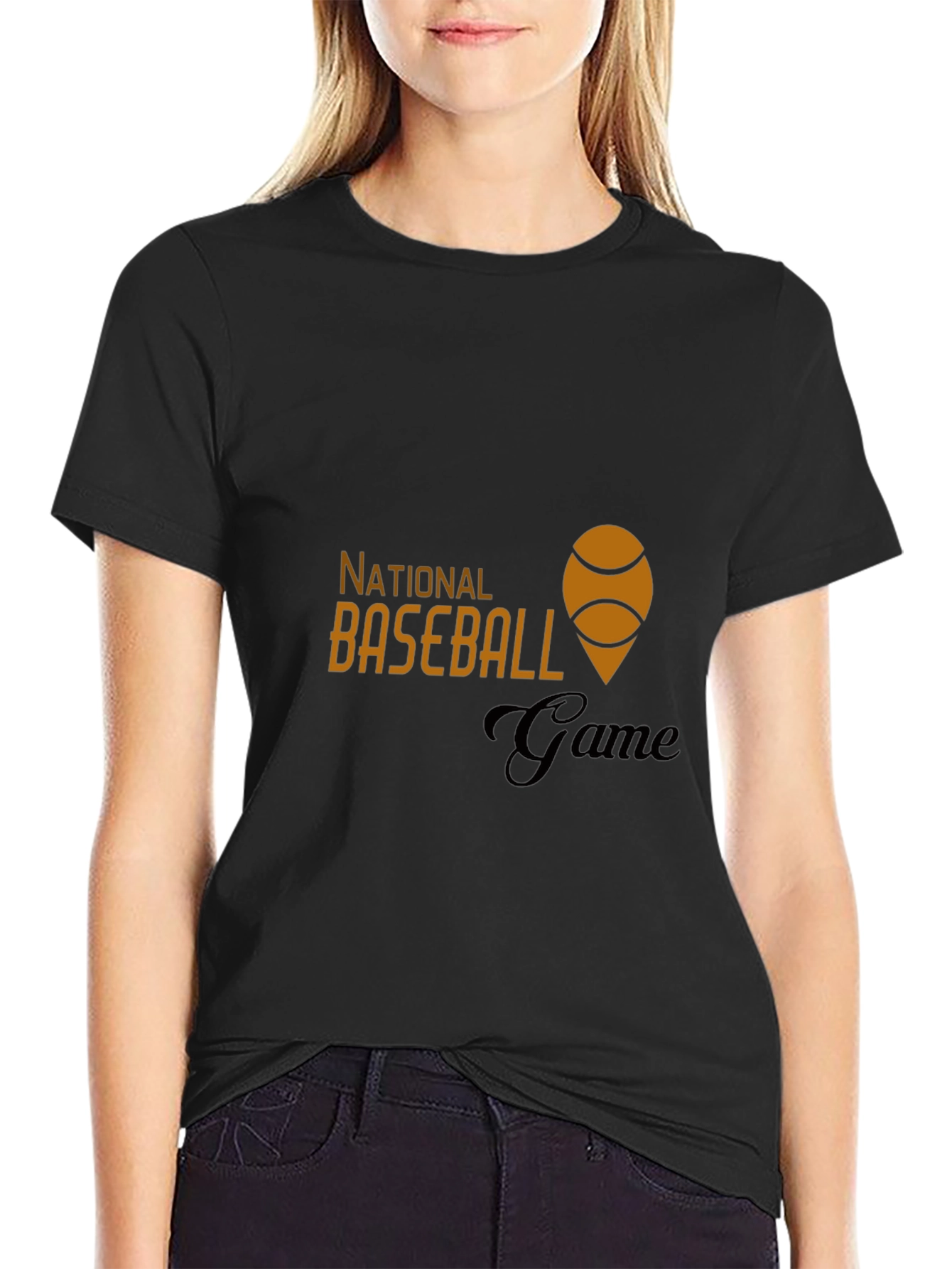 National Baseball Game Black Tee