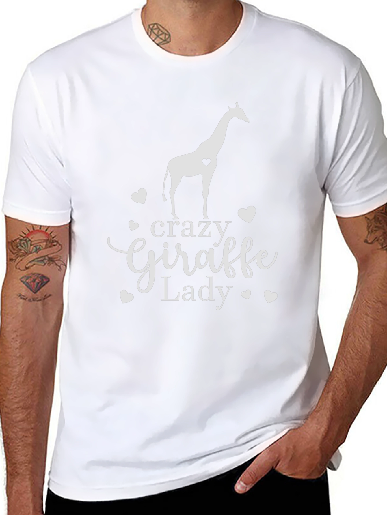 Crazy Giraffe Lady T-Shirt - Novelty Animal Tee