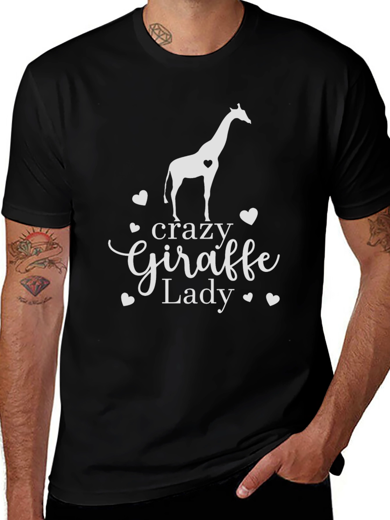 Crazy Giraffe Lady T-Shirt - Novelty Animal Tee