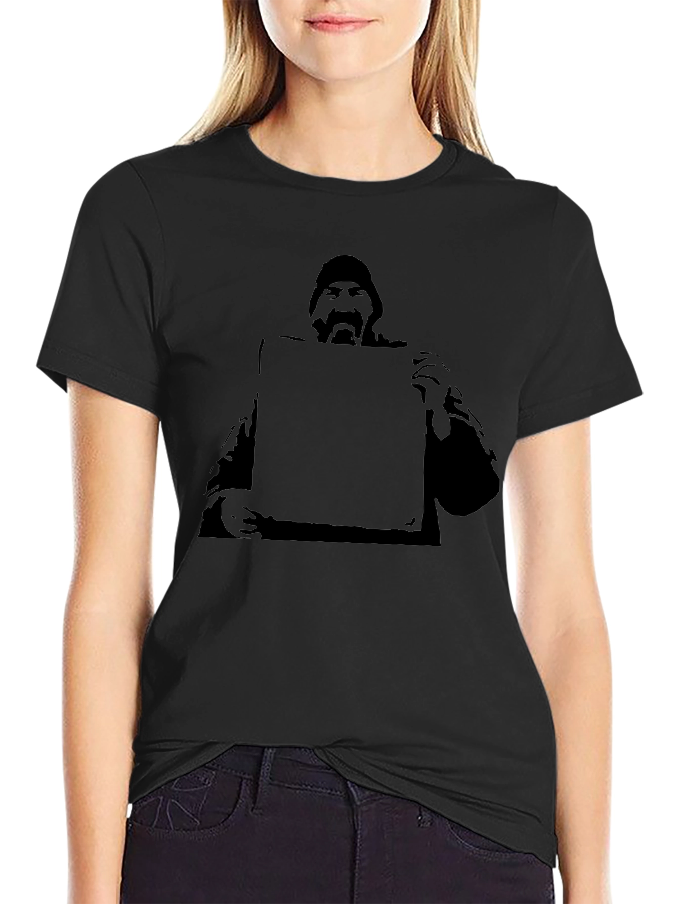 Graphic Tee - Man Holding Sign Black T-Shirt