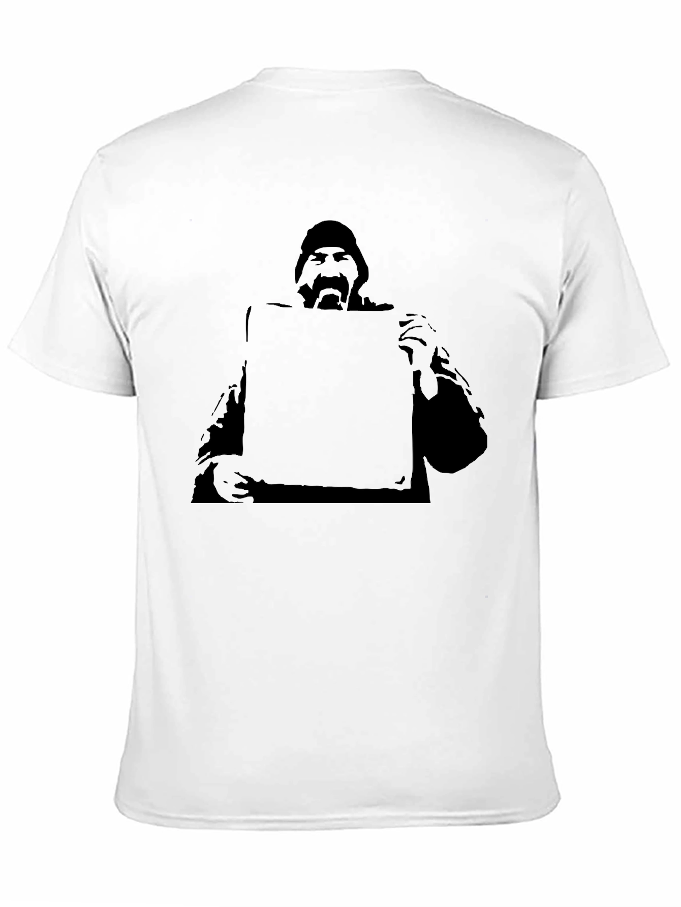 Graphic Tee - Man Holding Sign Black T-Shirt