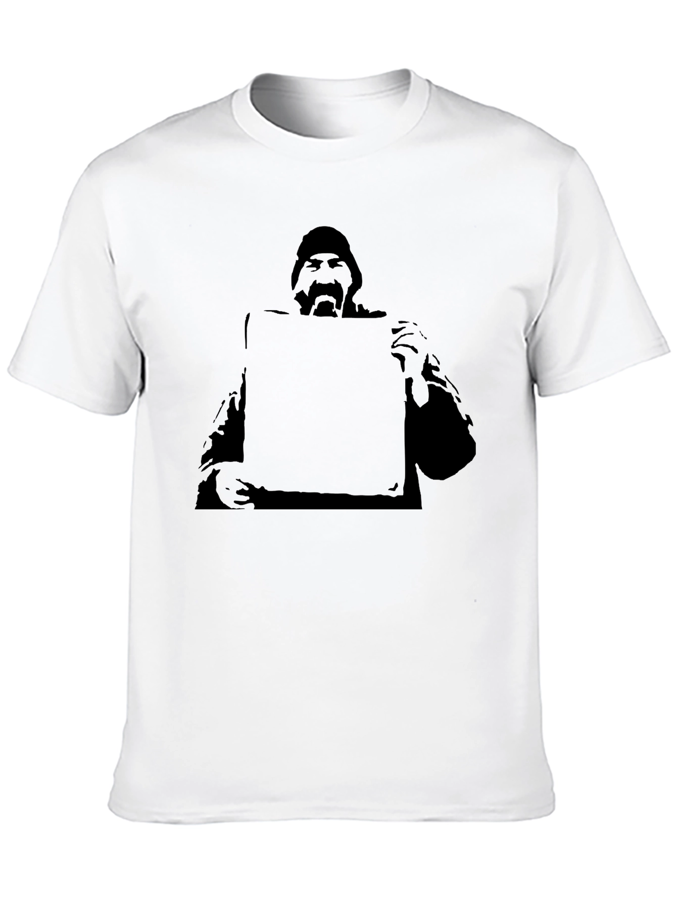 Graphic Tee - Man Holding Sign Black T-Shirt