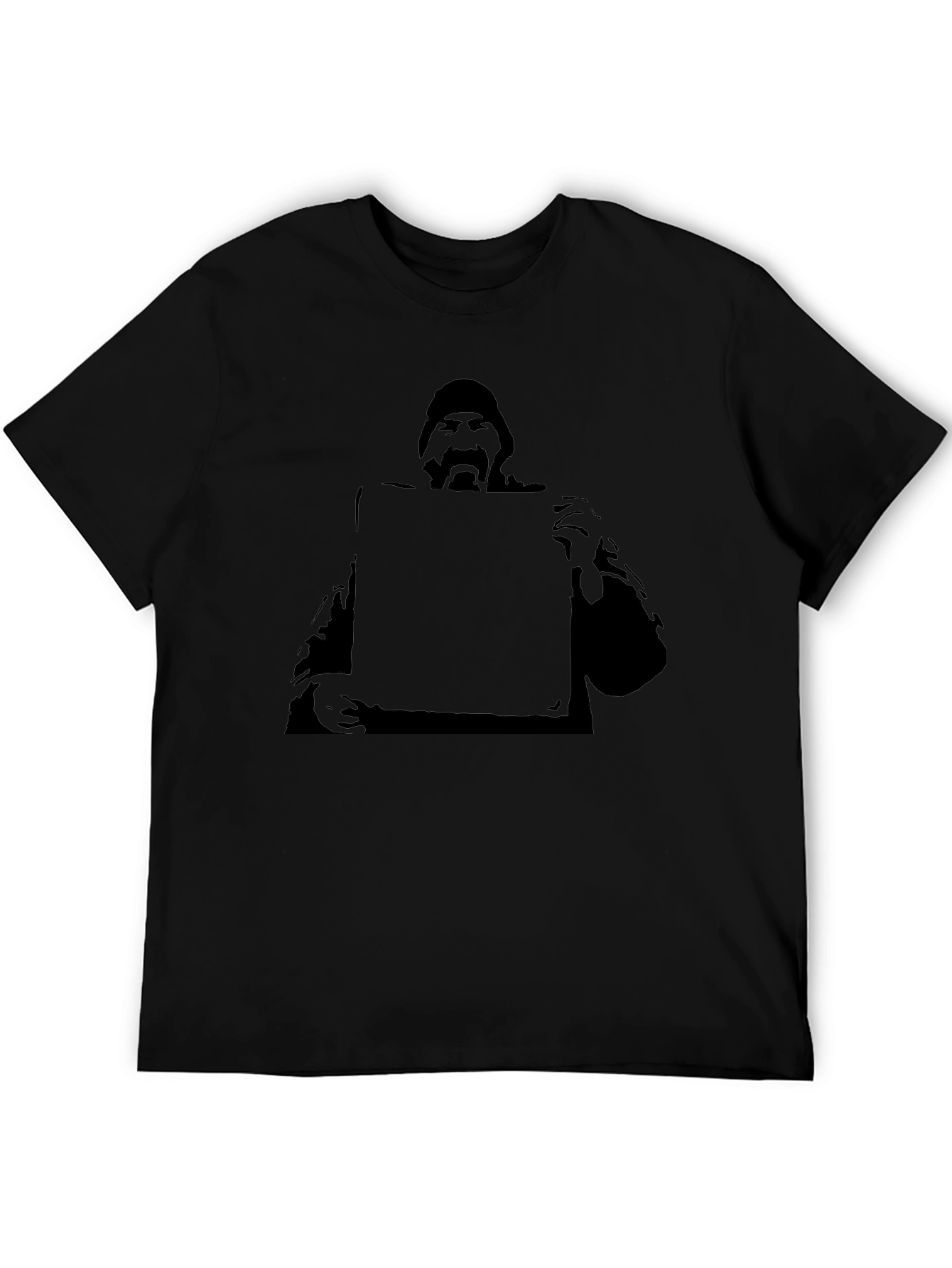 Graphic Tee - Man Holding Sign Black T-Shirt