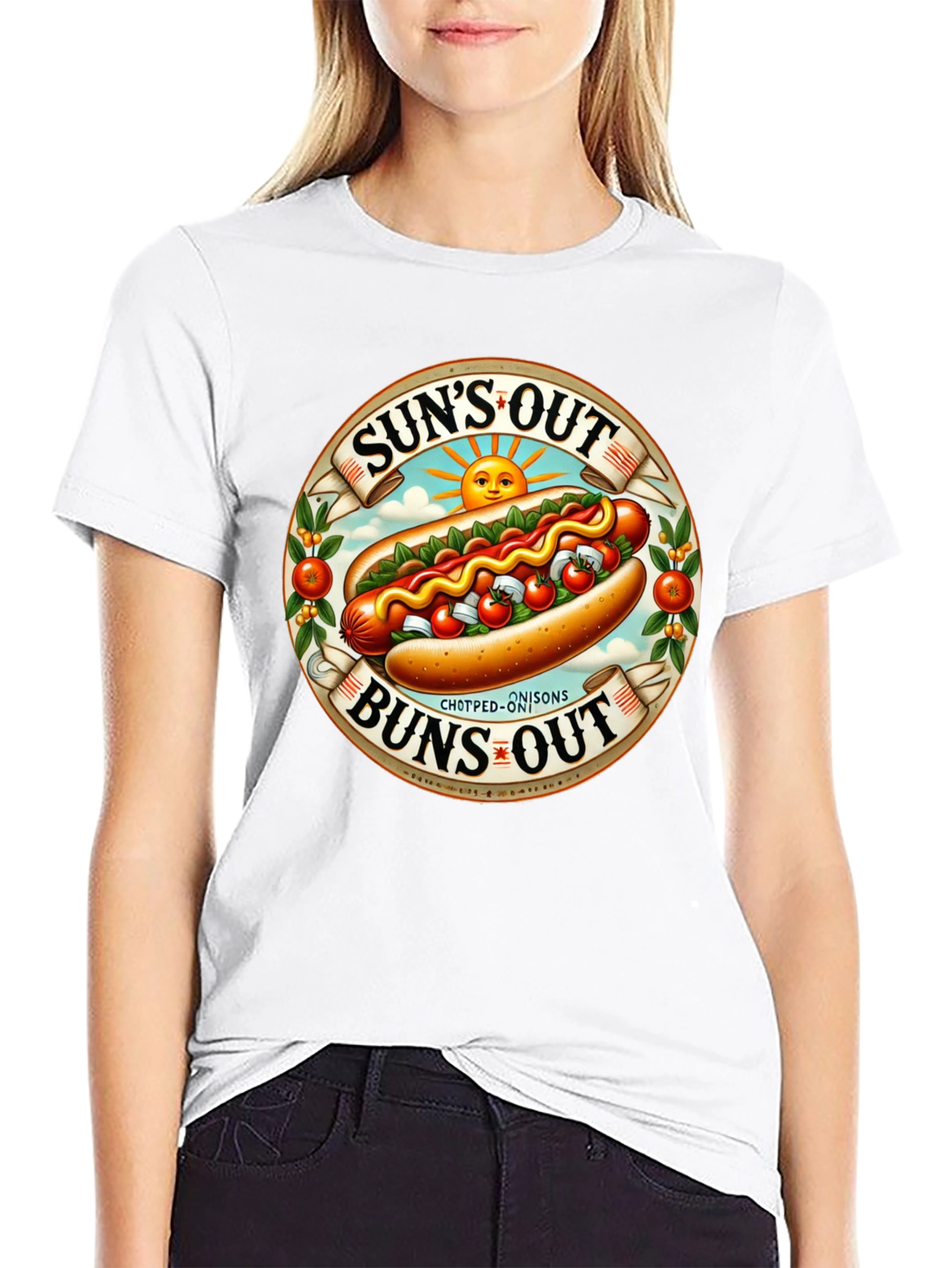 Suns Out Buns Out Hotdog Graphic T-Shirt