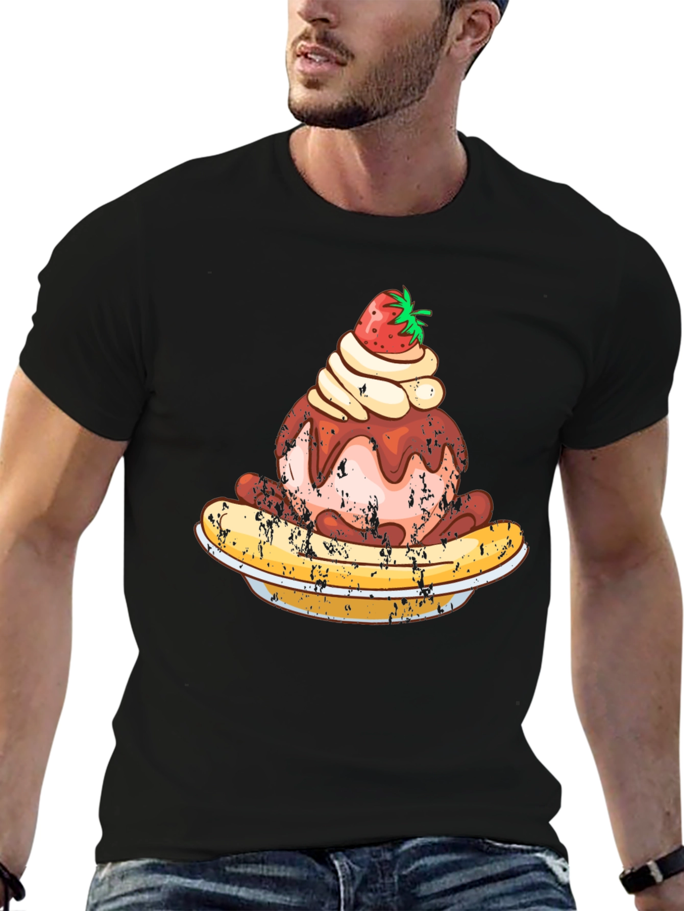 Strawberry Ice Cream Banana Split Graphic Tee