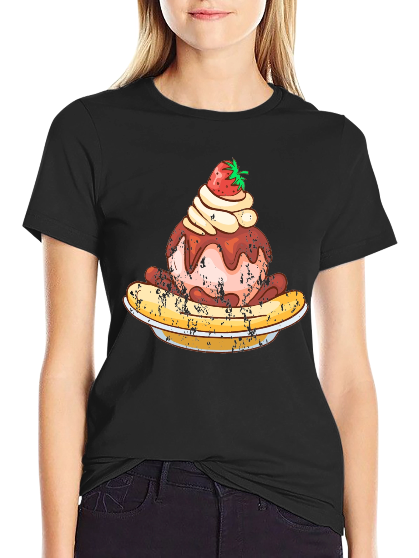 Strawberry Ice Cream Banana Split Graphic Tee