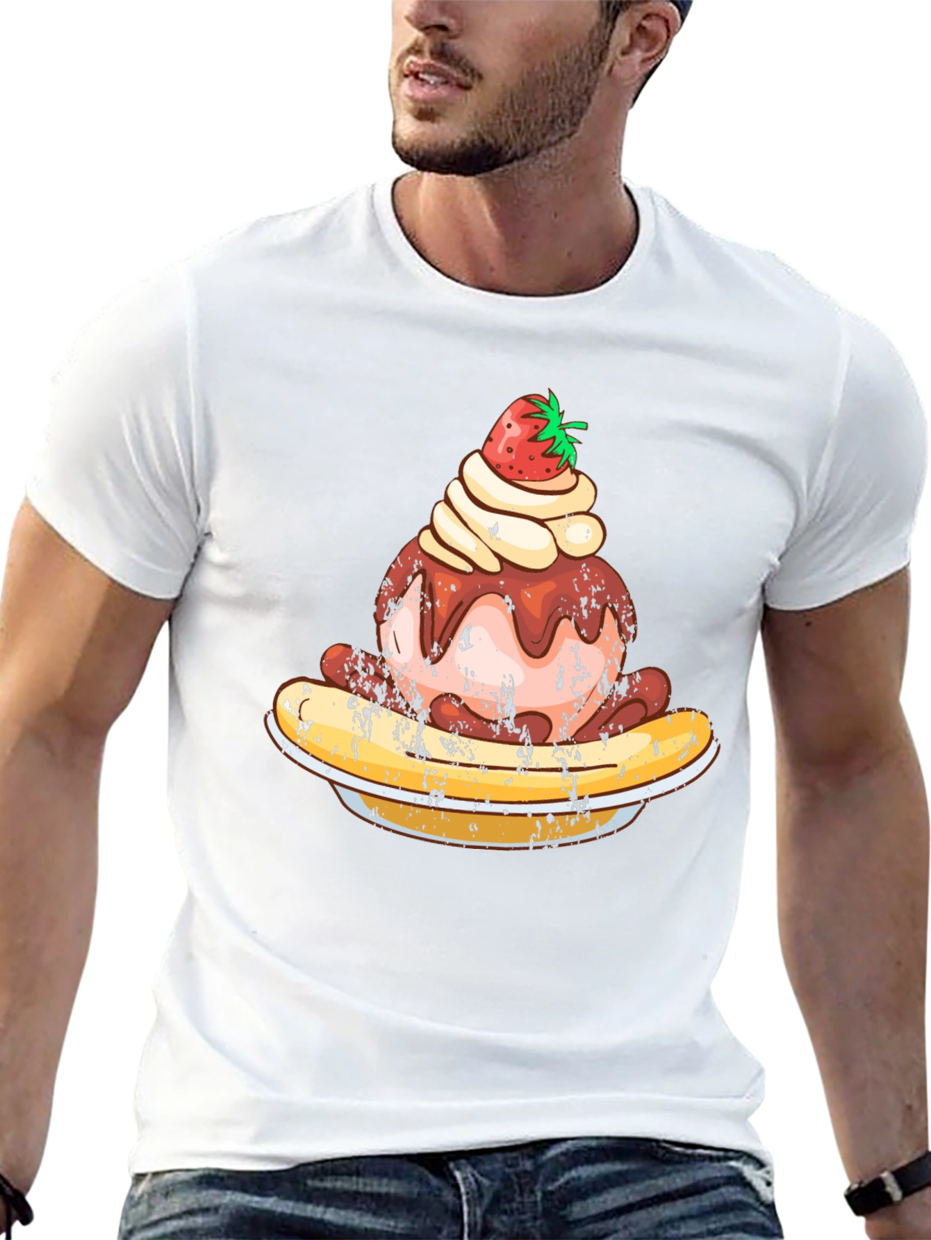 Strawberry Ice Cream Banana Split Graphic Tee