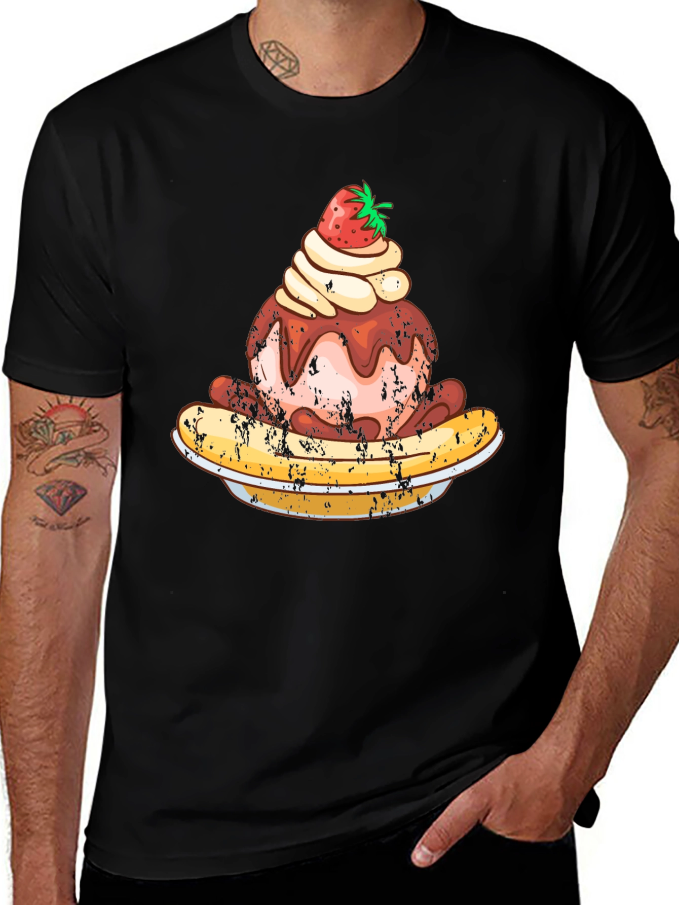 Strawberry Ice Cream Banana Split Graphic Tee