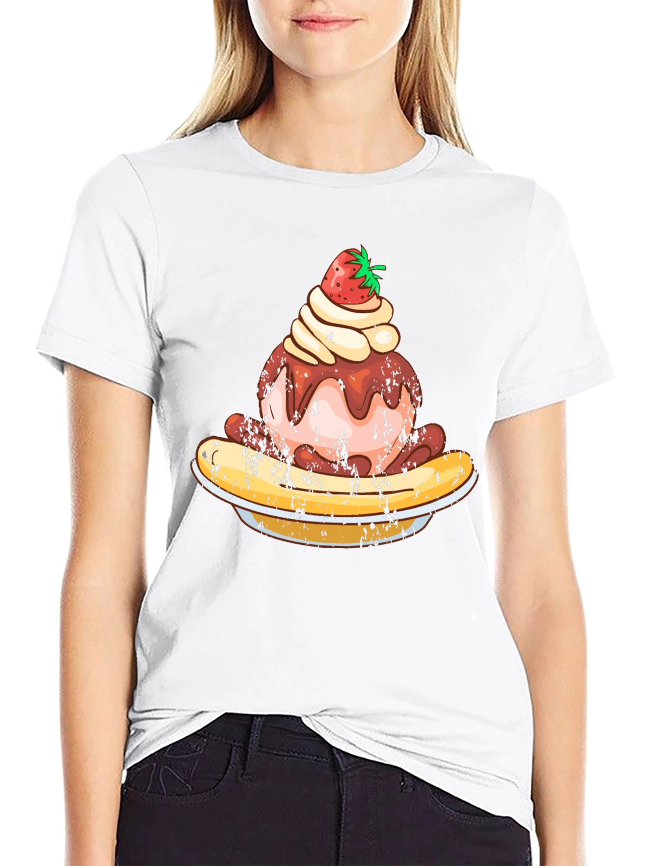 Strawberry Ice Cream Banana Split Graphic Tee