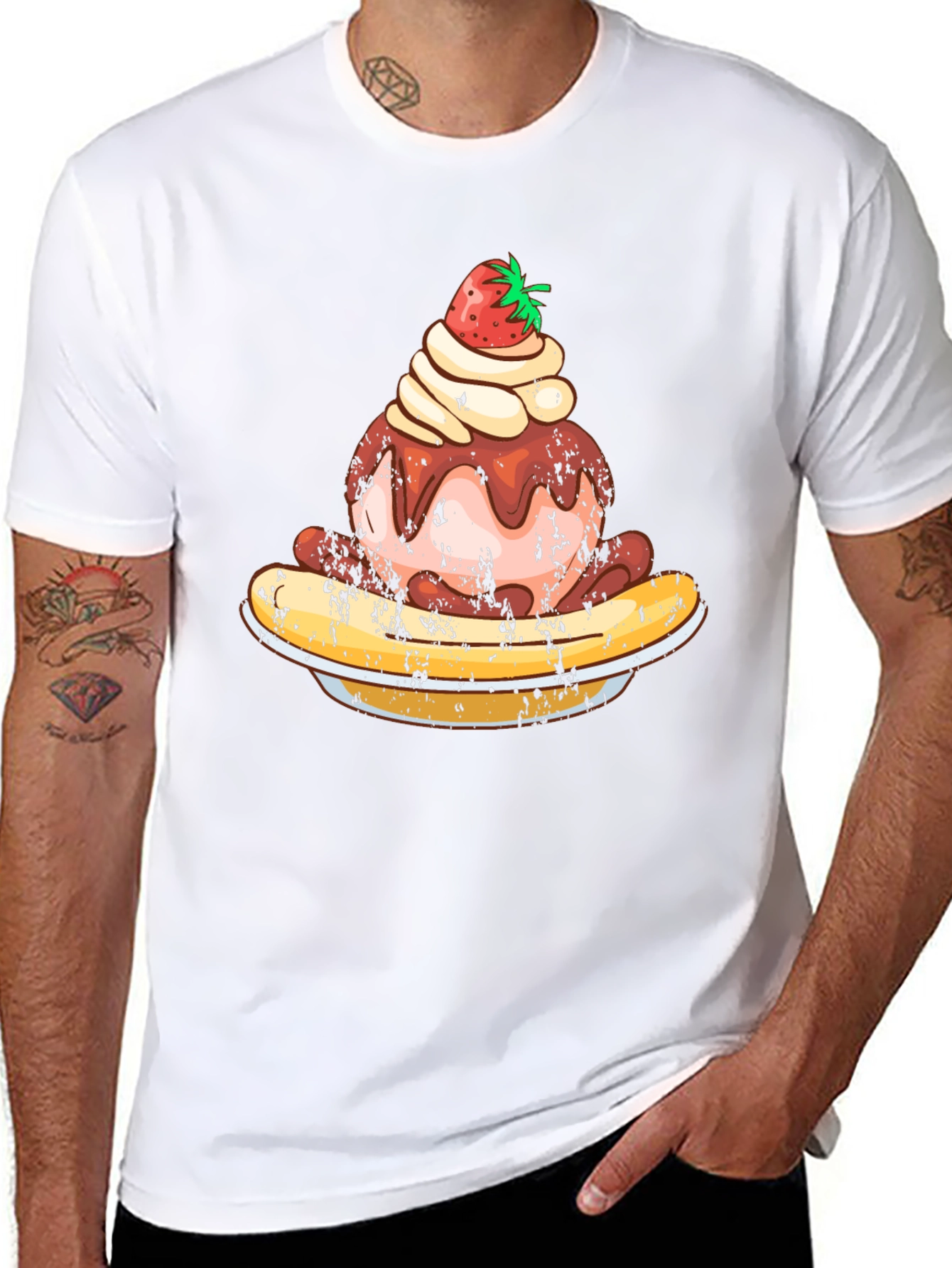 Strawberry Ice Cream Banana Split Graphic Tee