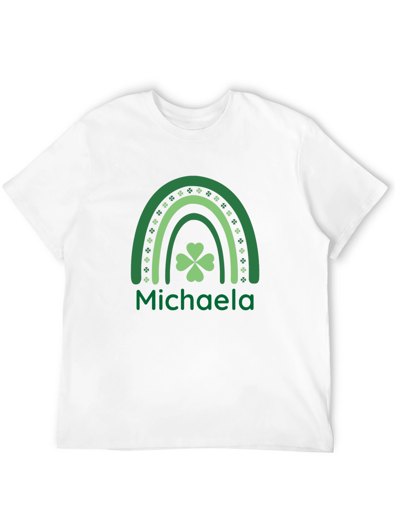 Michaela St. Patricks Day Rainbow Shamrock T-Shirt