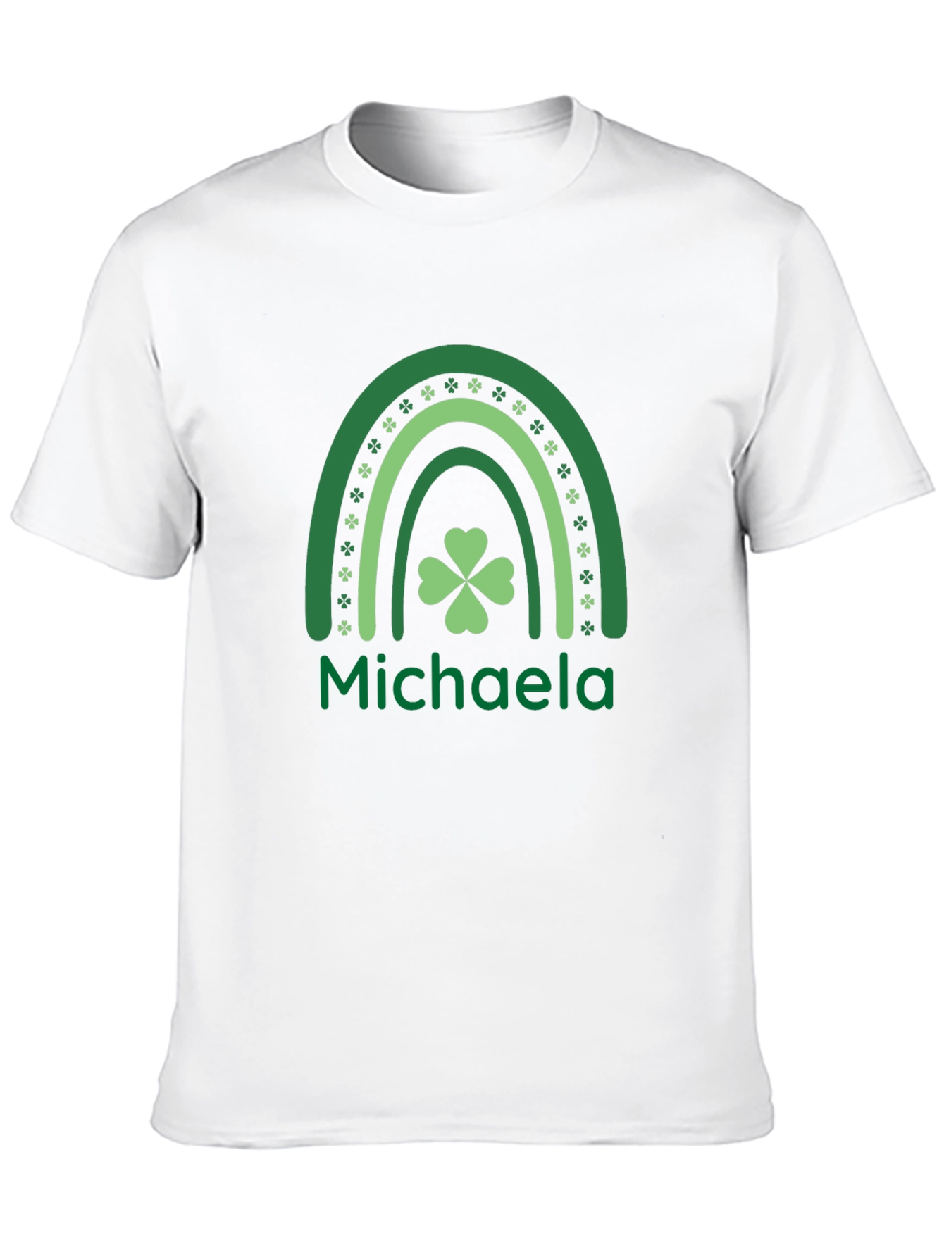 Michaela St. Patricks Day Rainbow Shamrock T-Shirt