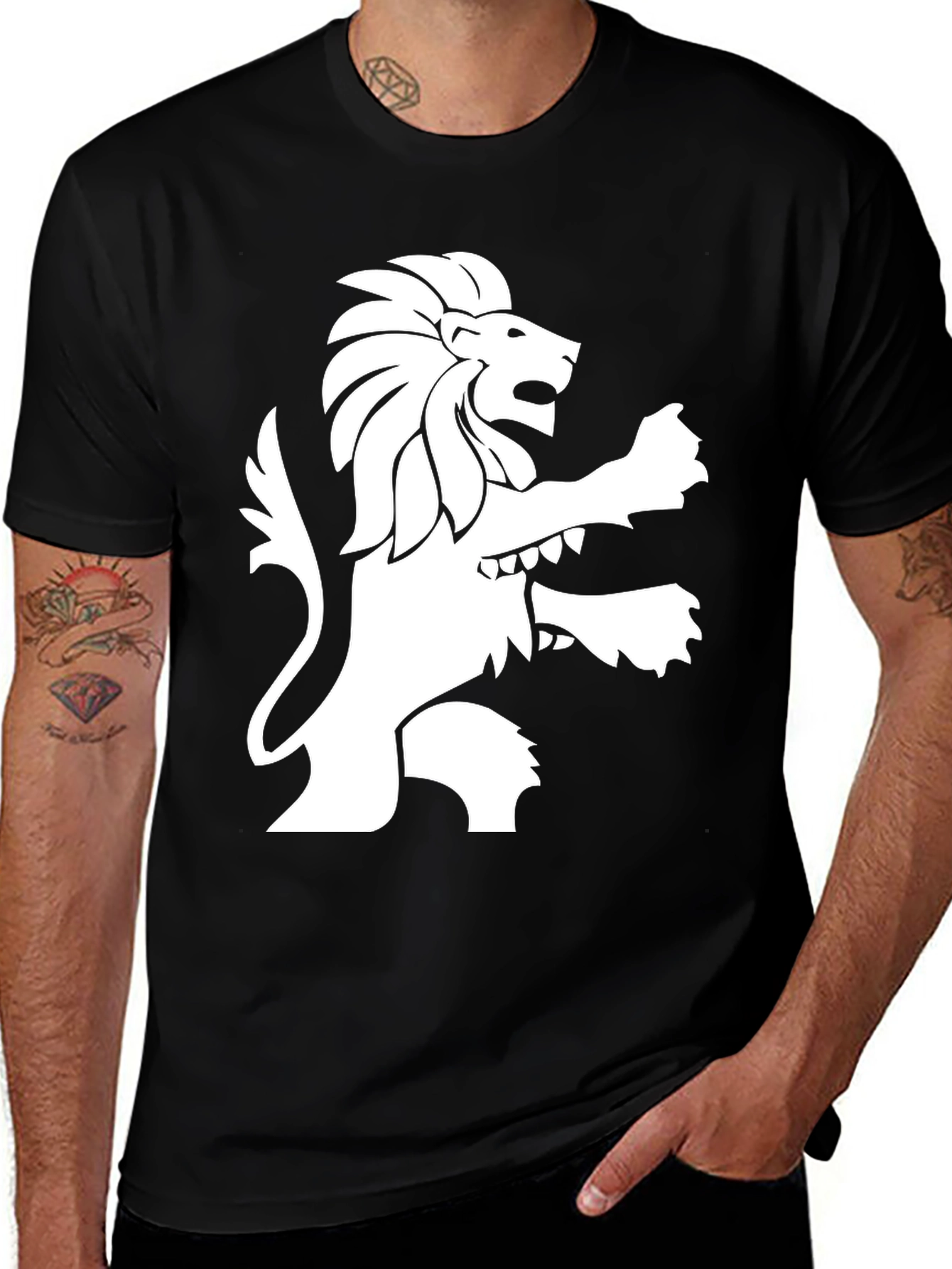 Lion Graphic Tee - Mens Short Sleeve Shirt