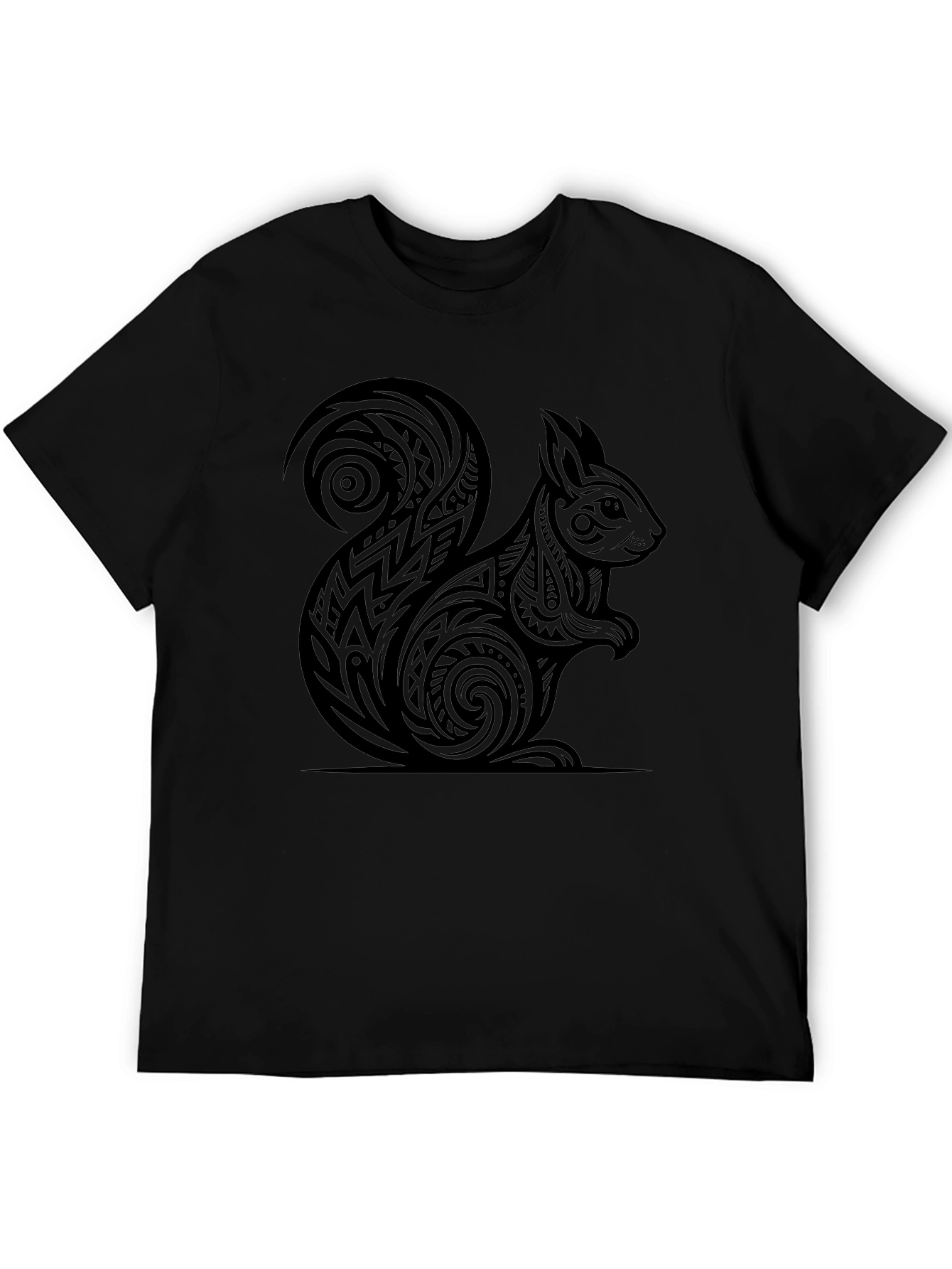 Tribal Squirrel Graphic Tee - Black