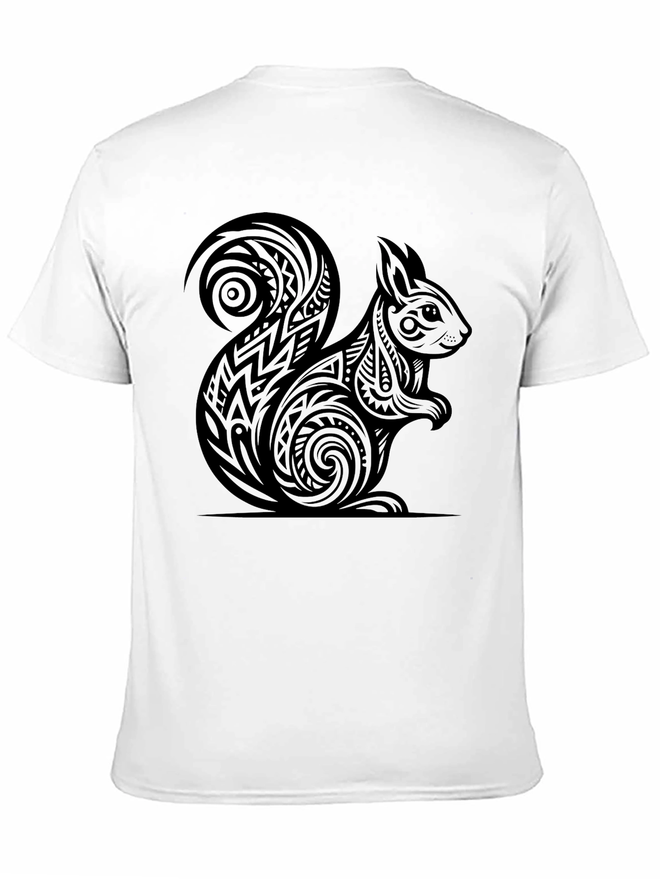 Tribal Squirrel Graphic Tee - Black