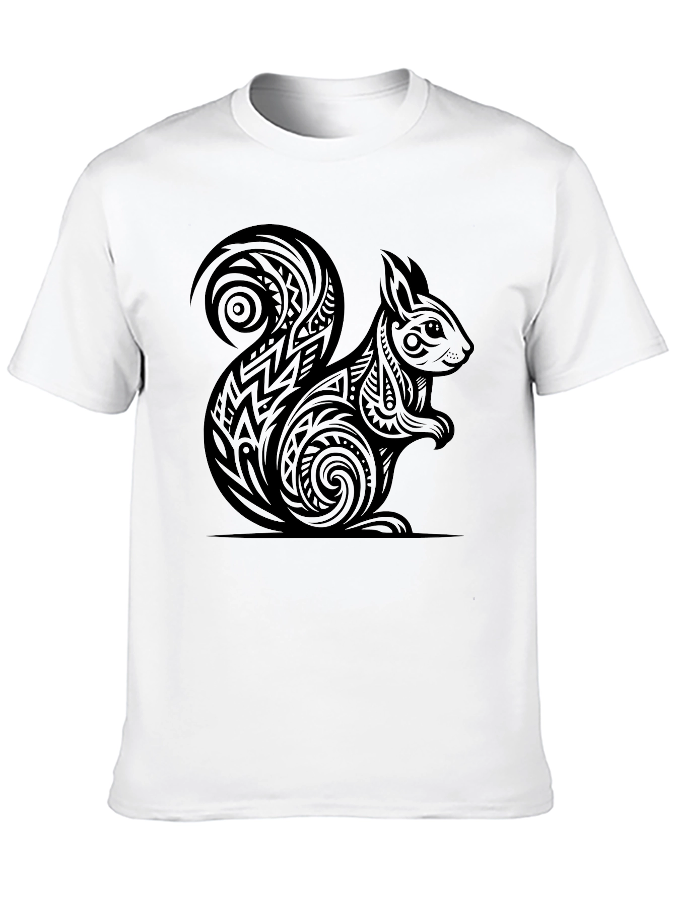 Tribal Squirrel Graphic Tee - Black