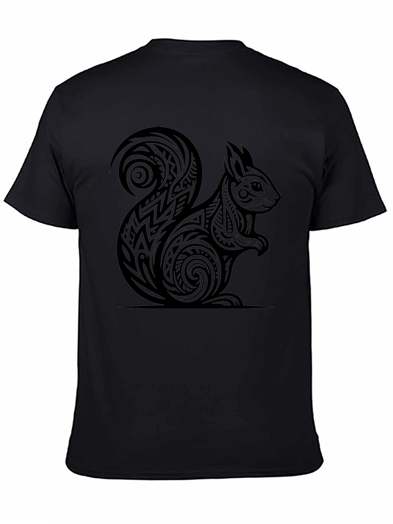 Tribal Squirrel Graphic Tee - Black