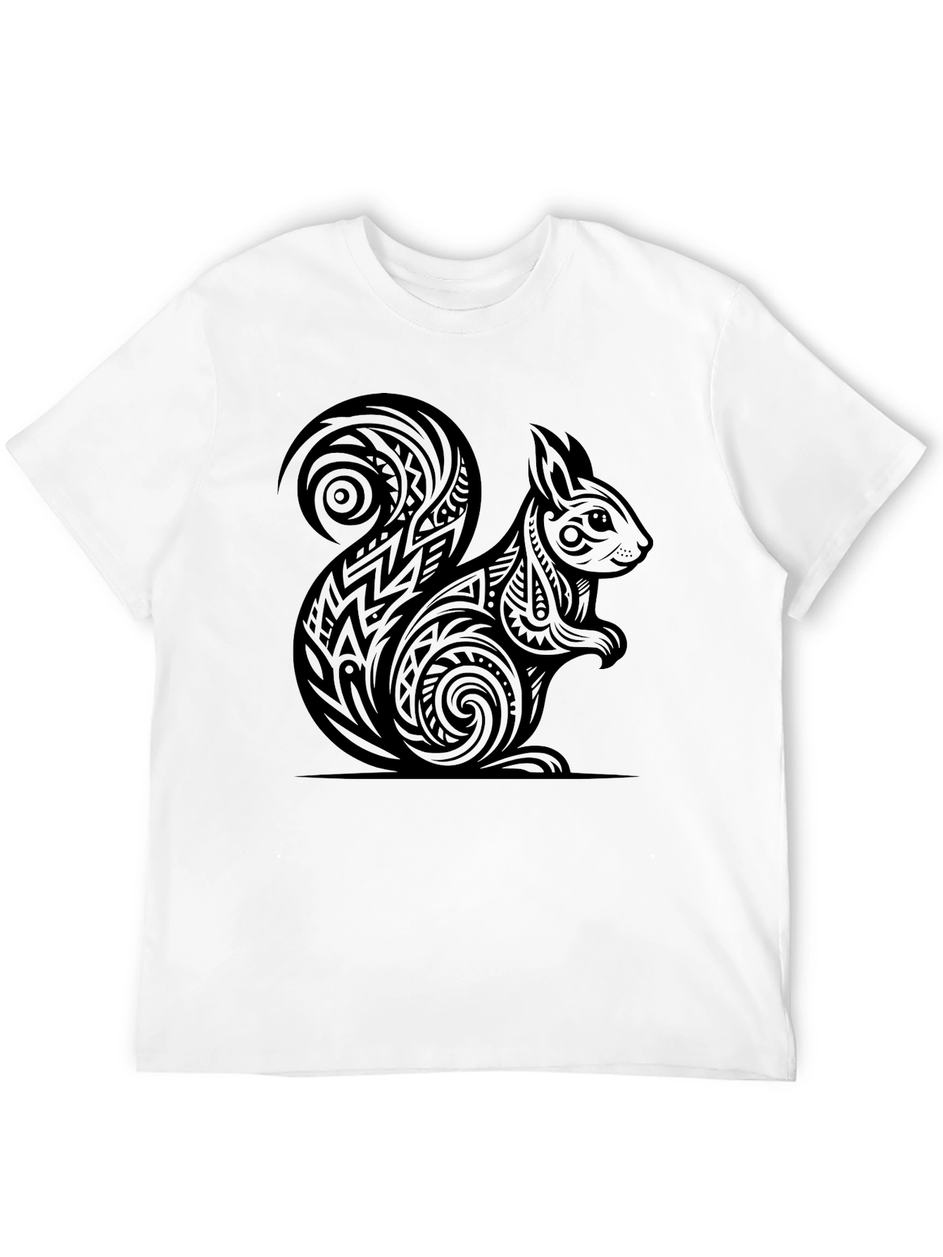 Tribal Squirrel Graphic Tee - Black
