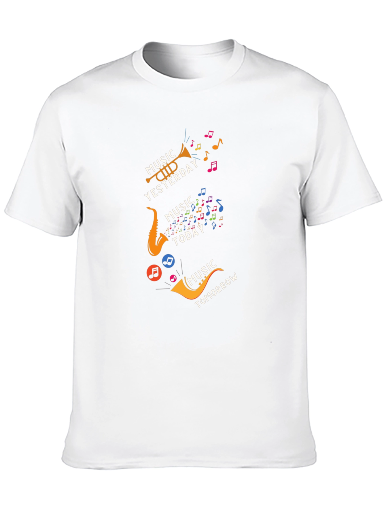 Music Yesterday Today Tomorrow Mens Black T-Shirt