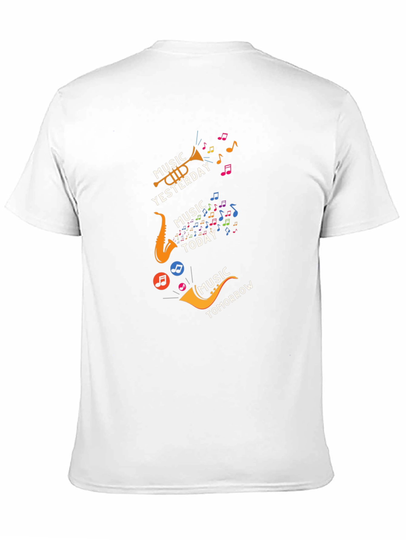 Music Yesterday Today Tomorrow Mens Black T-Shirt