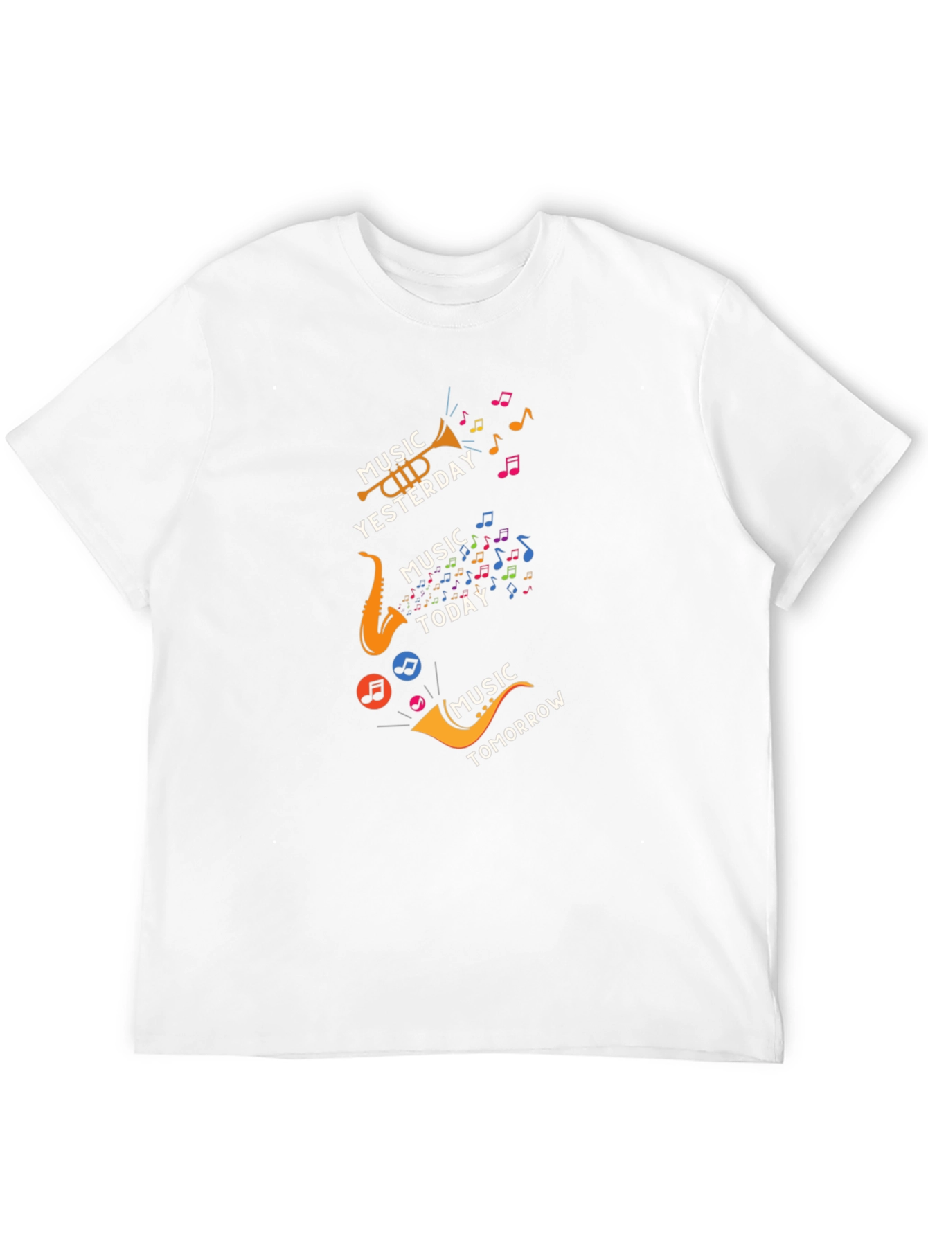 Music Yesterday Today Tomorrow Mens Black T-Shirt