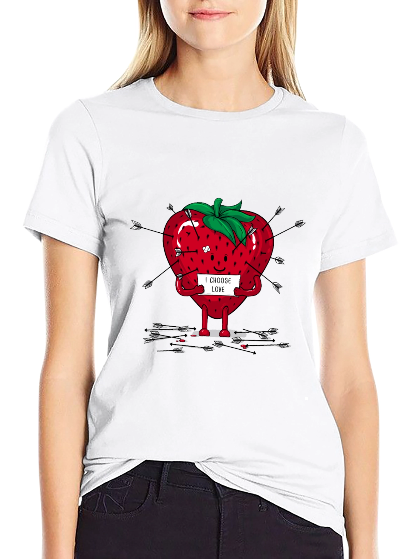 I Choose Love Graphic T-Shirt - Arrow Strawberry
