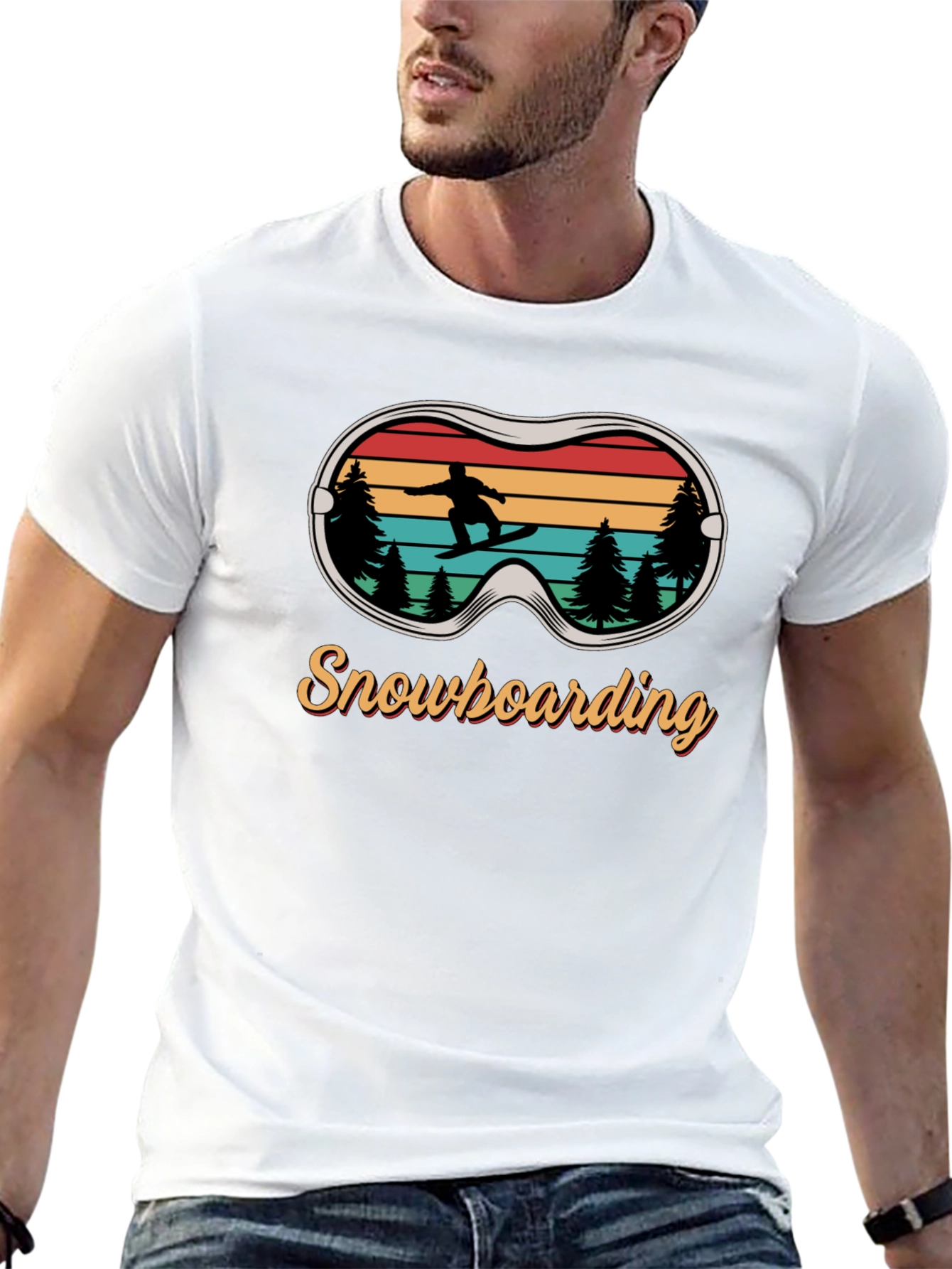 Snowboarding Retro Graphic Tee