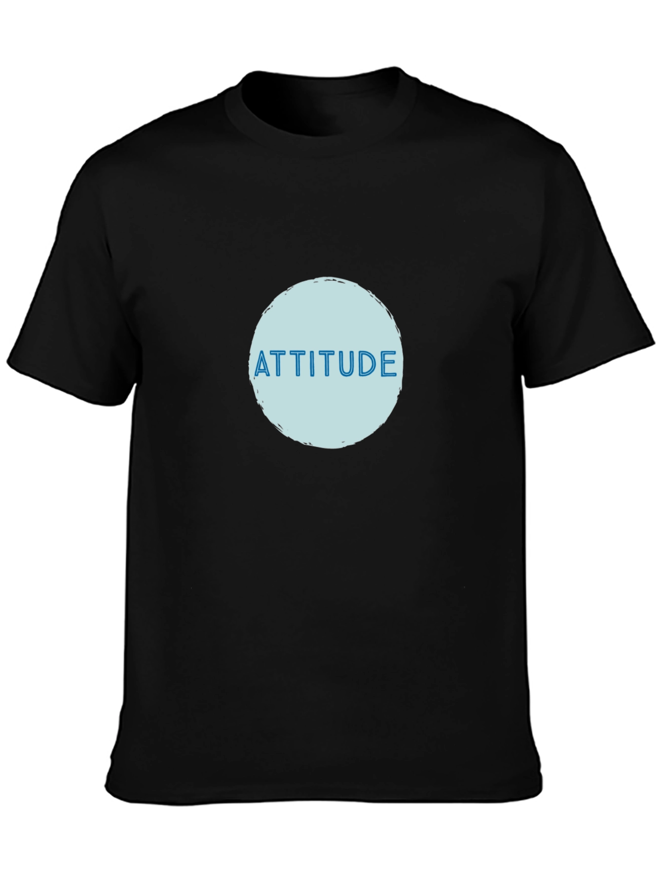 Attitude Graphic Print T-Shirt - Black