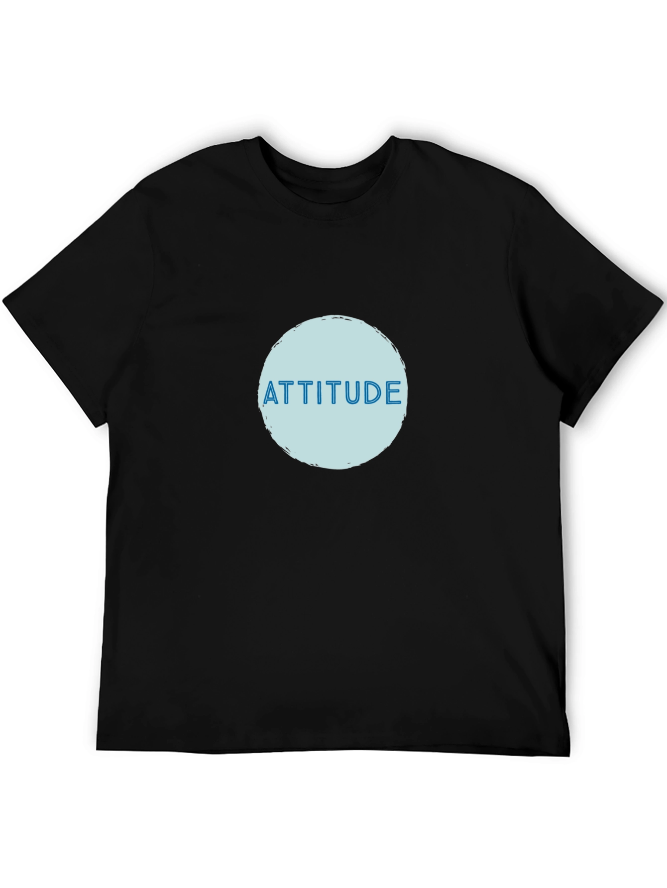 Attitude Graphic Print T-Shirt - Black