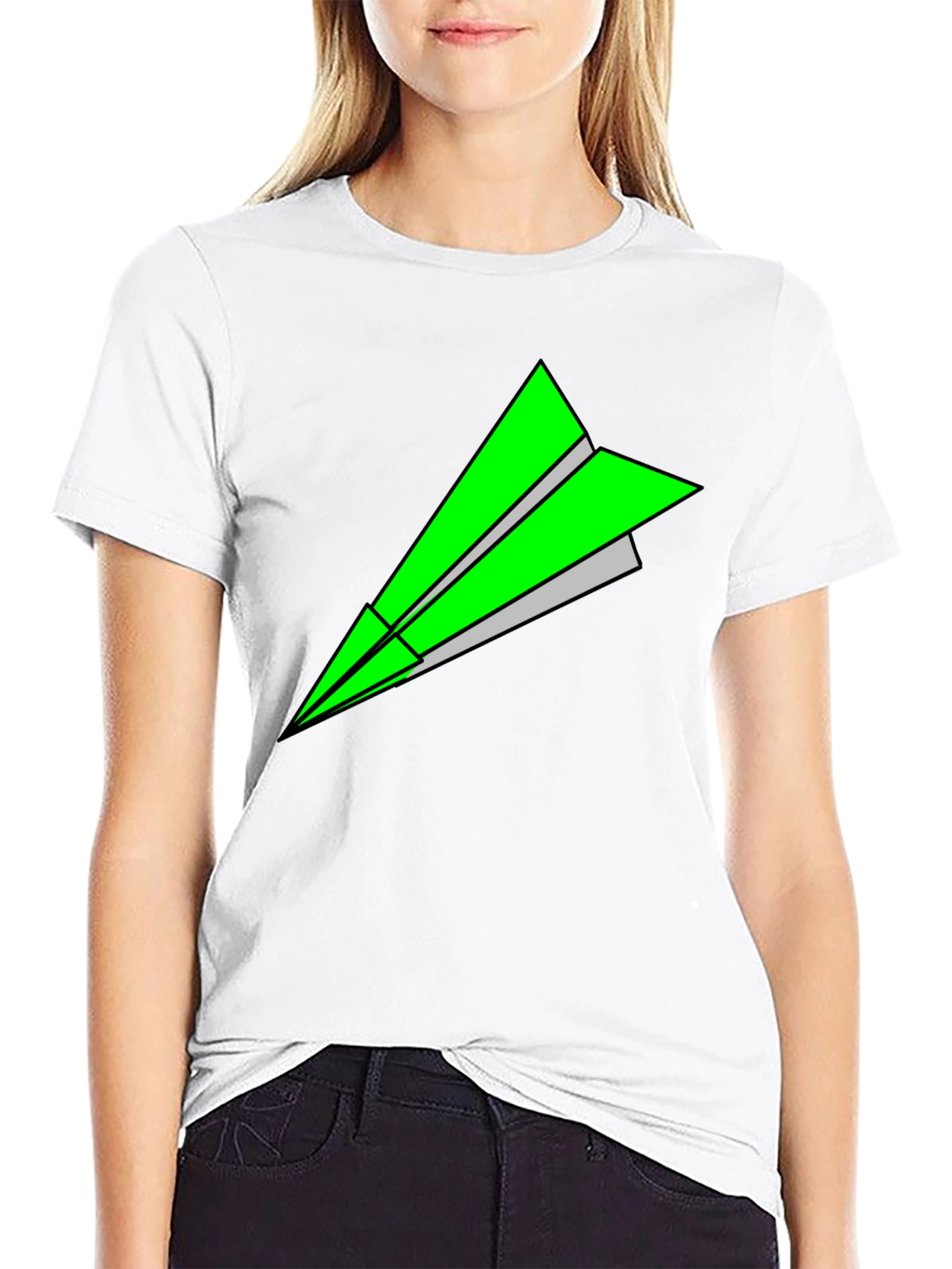 Paper Airplane Graphic Tee - Black T-Shirt