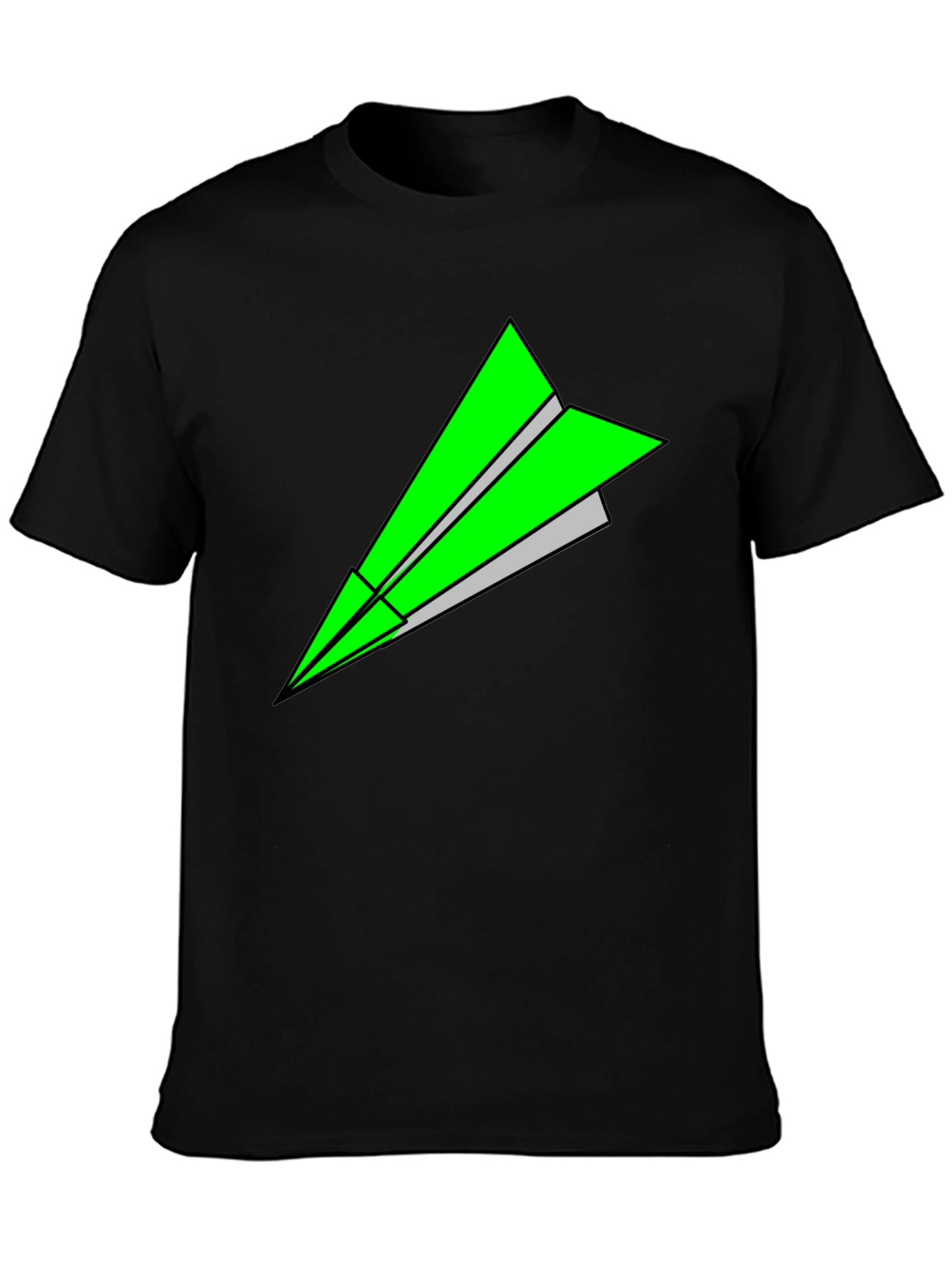 Paper Airplane Graphic Tee - Black T-Shirt