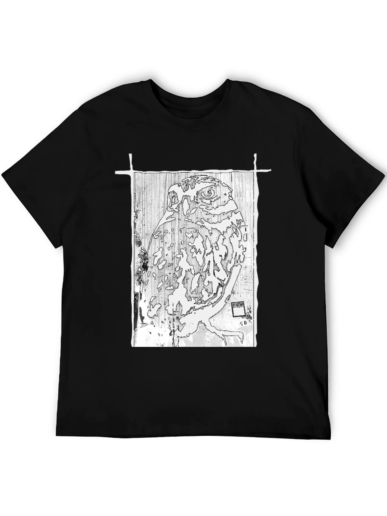 Abstract Owl Graphic Print Tee