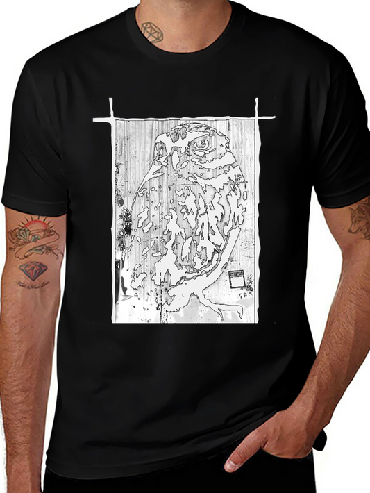 Abstract Owl Graphic Print Tee