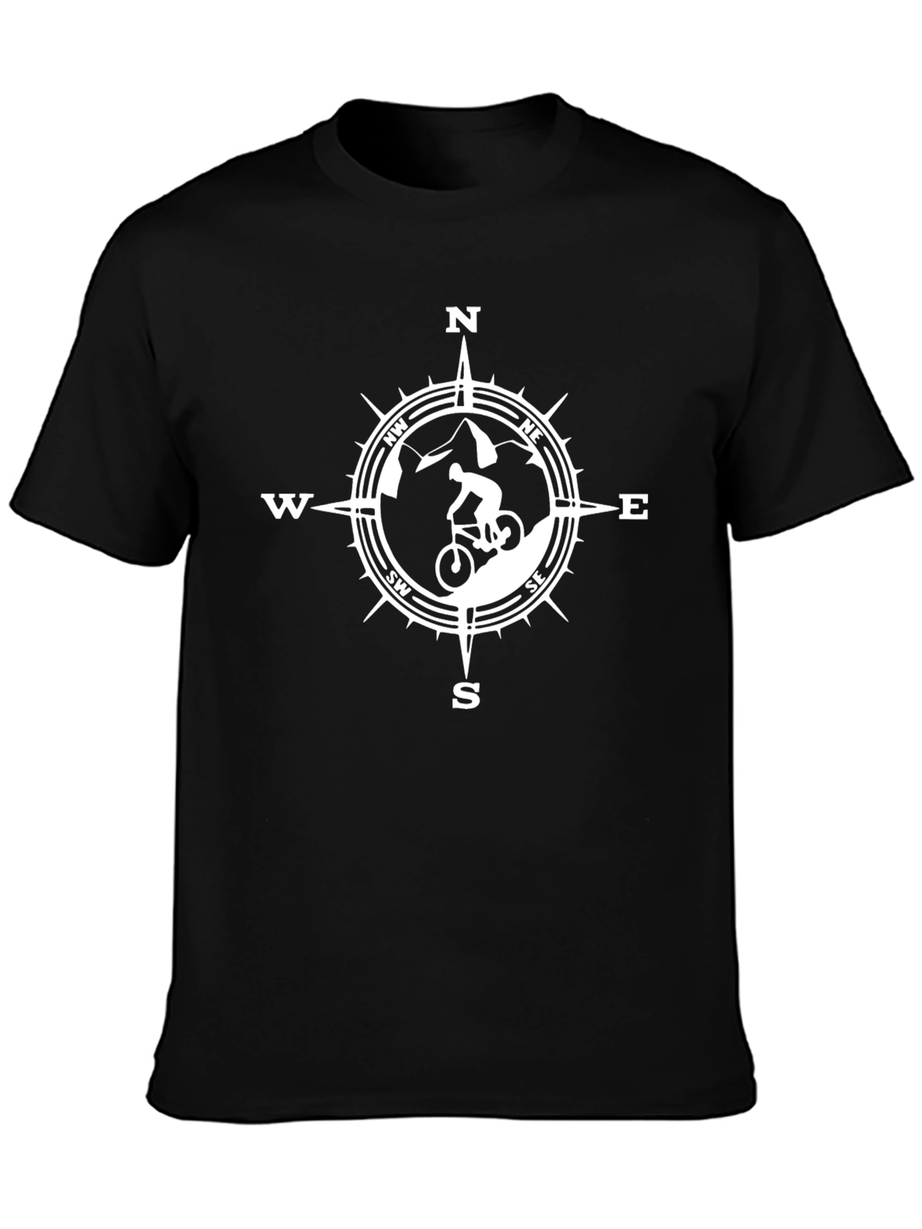 Mountain Biker Compass Graphic T-Shirt